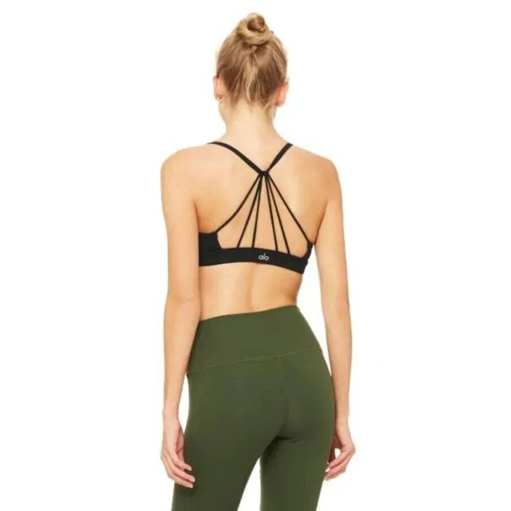 Alo Yoga Womens Sunny Strappy Bra Black Size Size XS‎